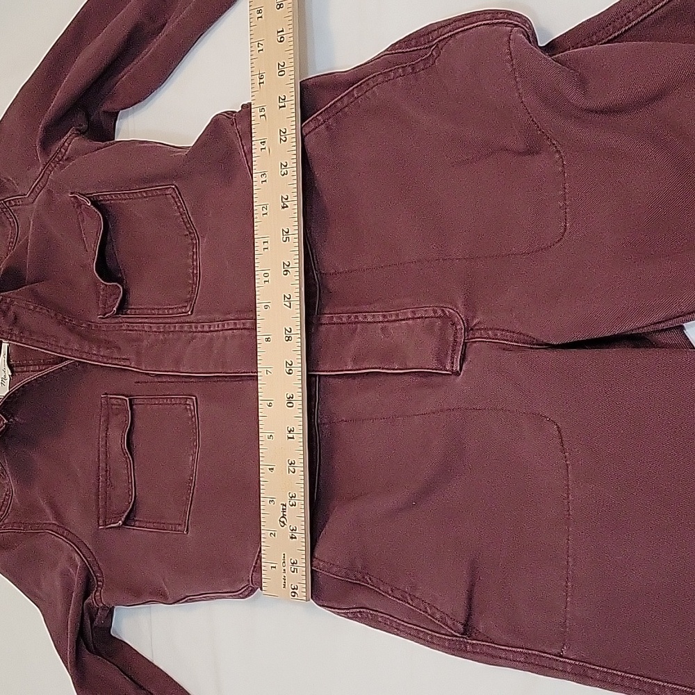 Madewell coverall jumpsuit size XS plum color 100%cotton 6 pockets - Picture 10 of 14